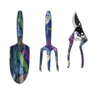 Threshold 3-Piece Garden Tool Set With Pruner Cultivator & Trowel - Palm Leaf Pa